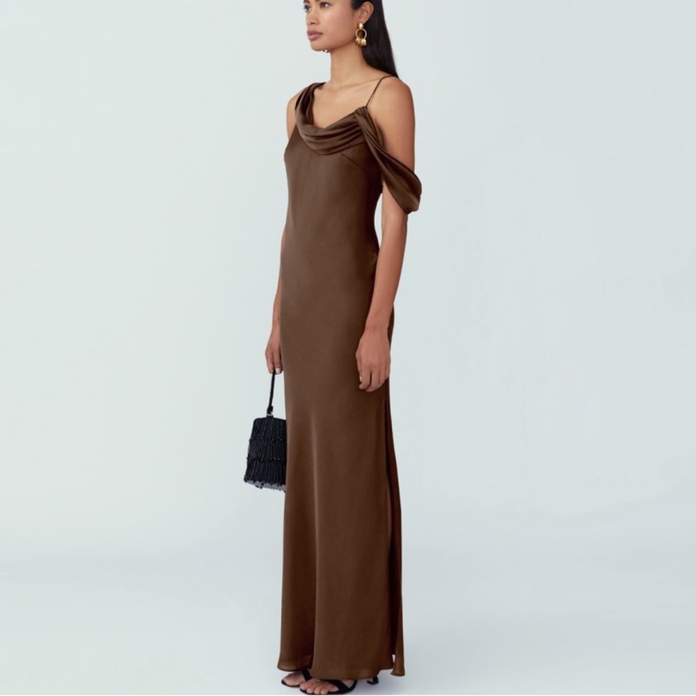 Fame and Partners Francois Dress in Dark Chocolate